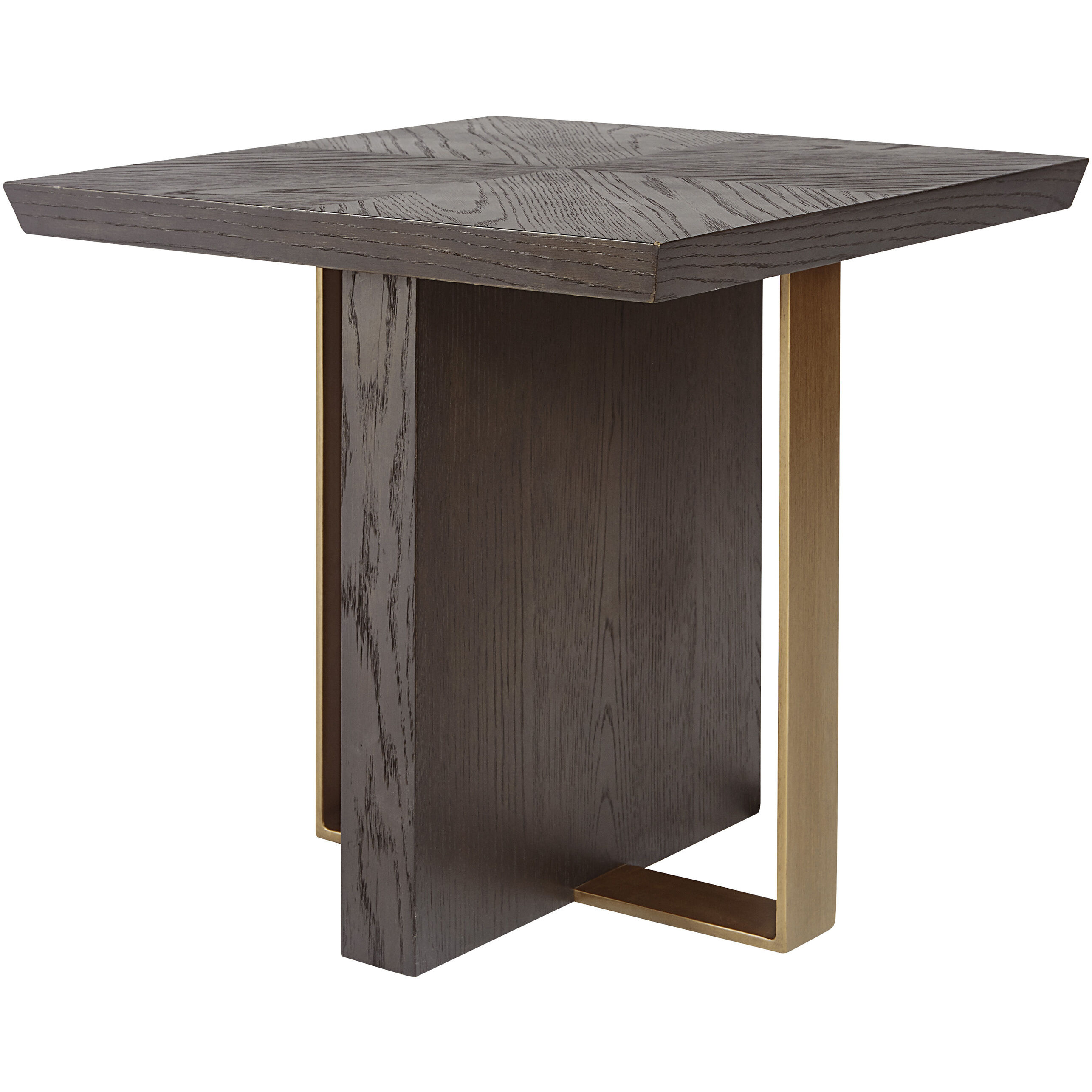 Lars 23.75 X 23.75 inch Espresso / Antique Brass Side Table